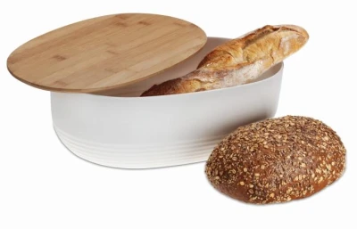 Kela KL-12060 Chlebník NAMUR plast / dřevo bílá