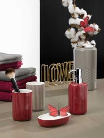 Kela Dávkovač mýdla Ava keramika červená 350 ml