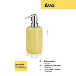 Kela Dávkovač mýdla Ava keramika žlutá 17,5cm 7,5cm 350,0 ml