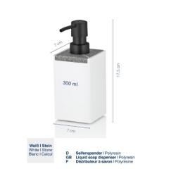 Kela Dávkovač mýdla Cube polyresin bílá 300 ml