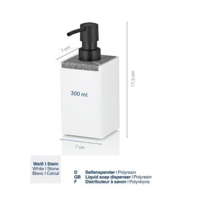 Kela Dávkovač mýdla Cube polyresin bílá 300 ml