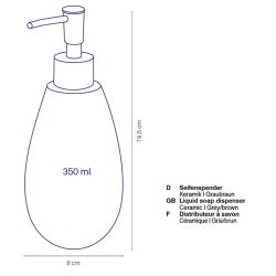 Kela Dávkovač mýdla Dots keramika šedohnědá 350 ml
