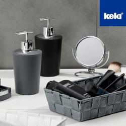 Kela Dávkovač mýdla MARTA plastik šedá H 17cm / Ř 8cm / 350