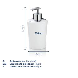 Kela Dávkovač mýdla MARTA plastik šedá H 17cm / Ř 8cm / 350