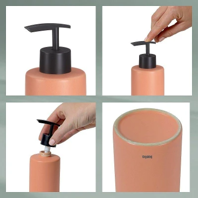 Kela Dávkovač mydla Matsi keramika broskyňovo ružová 300 ml