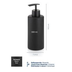 Kela Dávkovač mydla Matsi keramika čierna 300 ml