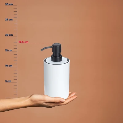Kela Dávkovač mýdla Milos plast 17,5 cm bílo-černý