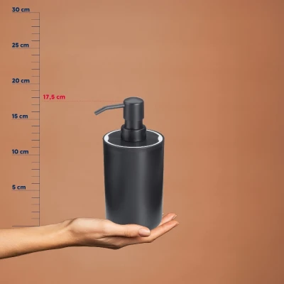 KELA Dávkovač mýdla Milos plast 17,5 cm černo-bílý