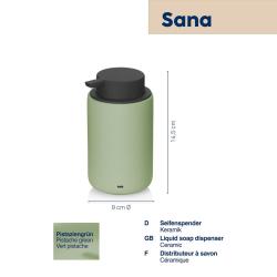 Kela Dávkovač mýdla Sana keramický 14,5 cm 300 ml zelená