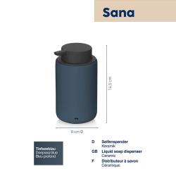 Kela Dávkovač mýdla Sana keramický 14,5 cm 9 cm 300 ml tmavě modrá