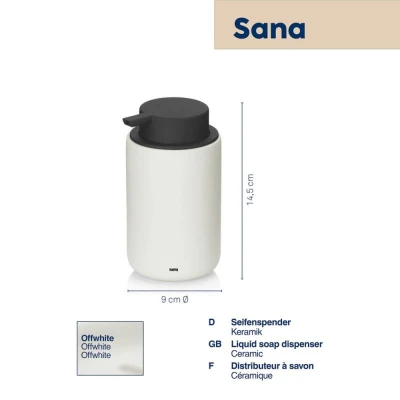 Kela Dávkovač mýdla Sana keramický 300 ml bílá