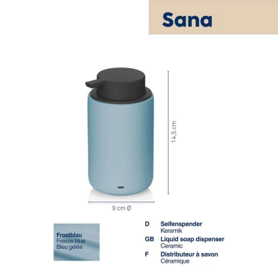 Kela Dávkovač mýdla Sana Keramika 14,5 cm 300 ml modrá