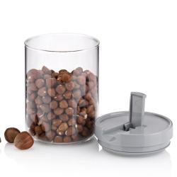 Kela Dóza ARIK sklo, šedá H 15cm / Ř 10,5cm / 900