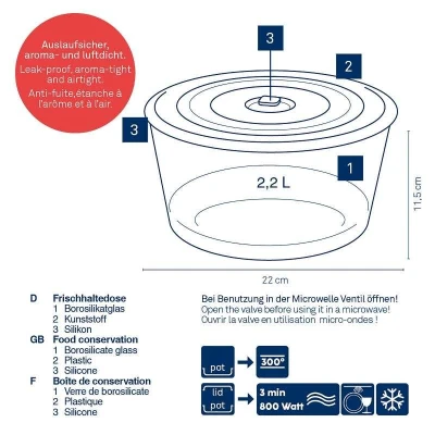 Kela Dóza na potraviny skladovací Aurelia sklo 11,5cm 22,0cm 2,2l