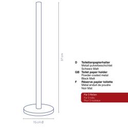 Kela Držák toaletního papíru Carta kovový černý 37,0cm 15,0cm