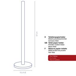 Kela Držák toaletního papíru Carta kovový černý 57,0cm 15,0cm