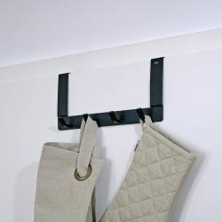 Kela Dveřní věšák 4 háčky Colgar kovový černý 30,0x13,0x2,5cm