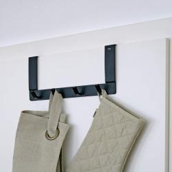 Kela Dveřní věšák 4 háčky Colgar kovový černý 30,0x13,0x2,5cm