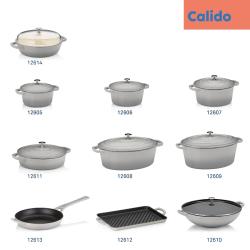 Kela Farmářská pánev Calido litinová světle šedá kulatá 16,0cm 28,0cm 3,8l