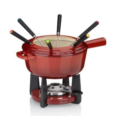 Kela Fondue sada Calido litina červená 33,5x20,0cm 20,0cm 1,8l