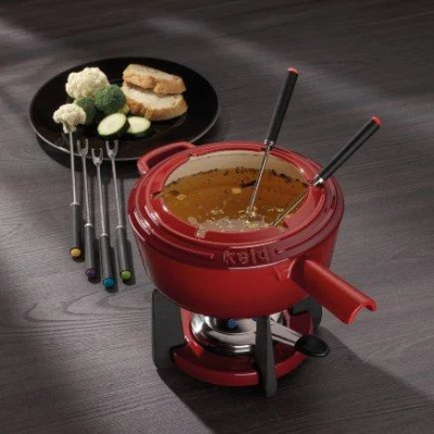 Kela Fondue sada Calido litina červená 33,5x20,0cm 20,0cm 1,8l