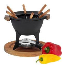 Kela Fondue set COUNTRY 11-dílný litina / dřevo