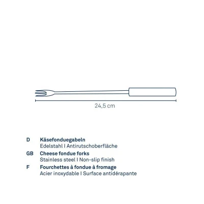 Kela Fondue set vidliček MEYRIN nerez / silikon, šedá 24,5cm