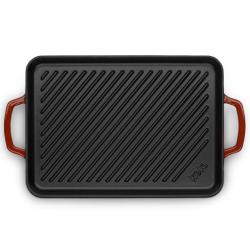 Kela Grilovací deska litinová Calido 35x25 cm červená