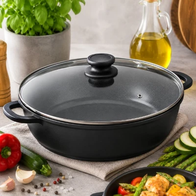 Kela Hluboká pánev s poklicí a keramickým povrchem 32 cm ATURA