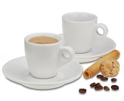 Kela Hrnek na espresso s podšálkem sada 4 ks MATTIA bílá