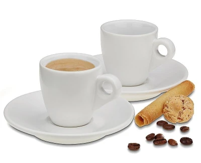 Kela Hrnek na espresso s podšálkem sada 4 ks MATTIA bílá