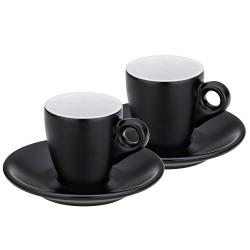 Kela Hrnek na espresso s podšálkem sada 4 ks MATTIA černá Kela Hrnek na espresso s podšálkem sada 4 ks MATTIA černá