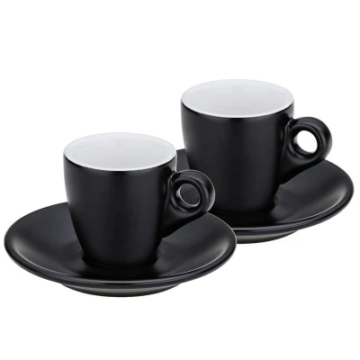 Kela Hrnek na espresso s podšálkem sada 4 ks MATTIA černá Kela Hrnek na espresso s podšálkem sada 4 ks MATTIA černá