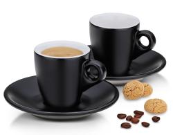Kela Hrnek na espresso s podšálkem sada 4 ks MATTIA černá