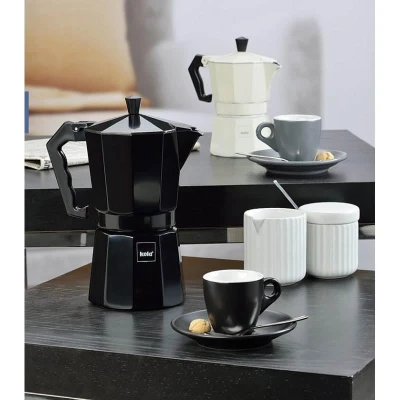 Kela Hrnek na espresso s podšálkem sada 4 ks MATTIA šedá