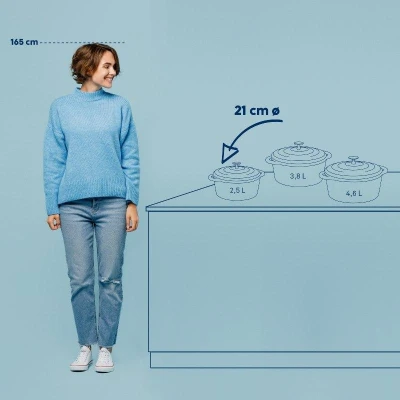 Kela Kastrol liatinový s pokrievkou Calido 21 cm svetlo sivá