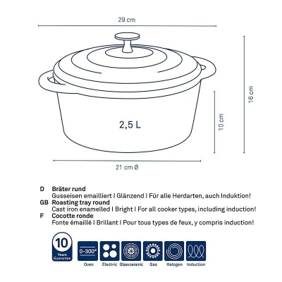 Kela Kastrol liatinový s pokrievkou Calido 21 cm svetlo sivá