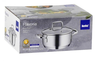 Kela Kastrol s poklicí nerez 18/10 FLAVORIA 16 cm