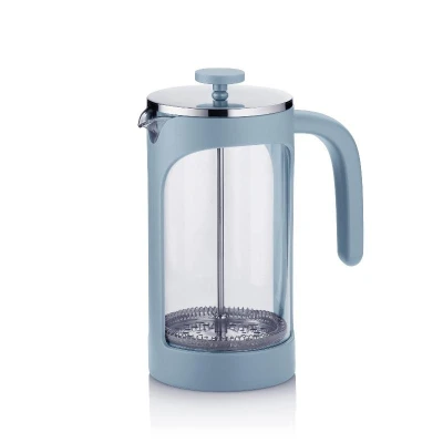 KELA Konvice na čaj a kávu frenchpress kouřově modrá 1 l