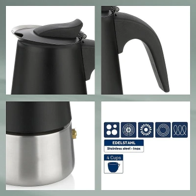 Kela Konvice na espresso Ferrara nerez černá 17,0 cm 9,0 cm 200,0 ml