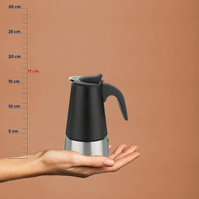 Kela Konvice na espresso Ferrara nerez černá 19,5 cm 10,0 cm 300,0 ml