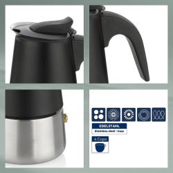 Kela Konvice na espresso Ferrara nerez černá 19,5 cm 10,0 cm 300,0 ml