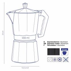 Kela Konvice na espresso Italia 9 šálků černá
