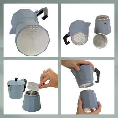 Kela Konvice na espresso kouřově modrá 19 cm x 9 cm 300 ml