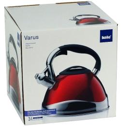 Kela Konvice pískací VARUS, nerez 3 l, červená