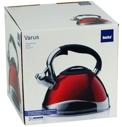 Kela Konvice pískací VARUS, nerez 3 l, červená