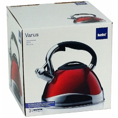 Kela Konvice pískací VARUS, nerez 3 l, červená