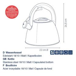 Kela Konvice pískací Vitus nerez 2,4 l, černá matná
