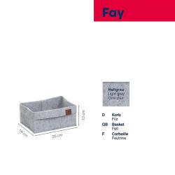Kela Koš Fay 26x19 cm filc světle šedá