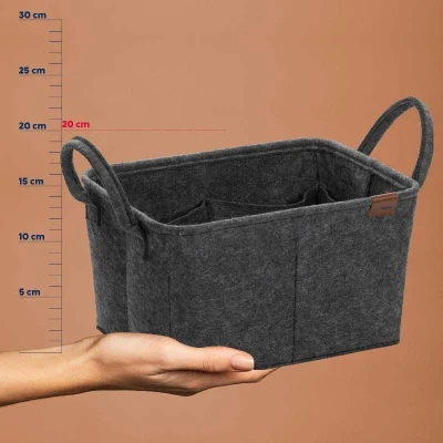 Kela Koš Fay 35x25 cm filc tmavě šedá